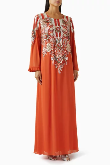 Bead-embellished Belted Kaftan