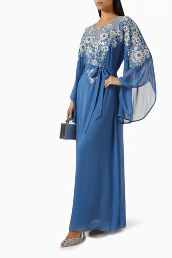 Bead-embellished Belted Kaftan