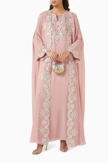 Bead-embellished Kaftan & Dress Set