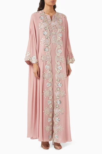 Bead-embellished Kaftan & Dress Set