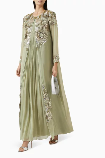 Bead-embellished Kaftan & Dress Set