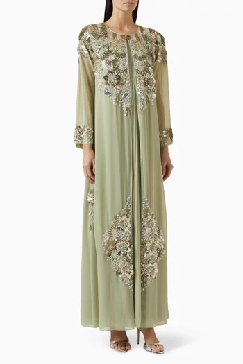 Bead-embellished Kaftan & Dress Set
