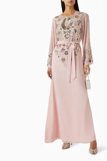 Bead-embellished Belted Kaftan