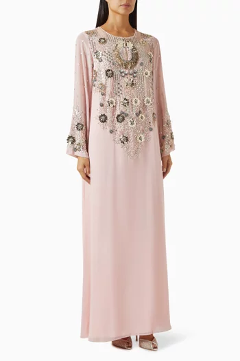 Bead-embellished Belted Kaftan