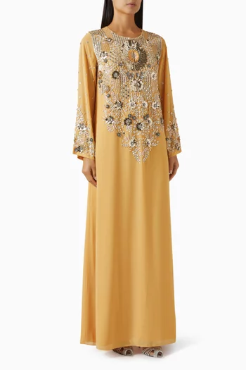 Bead-embellished Belted Kaftan