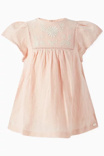 Embroidered Dress in Cotton