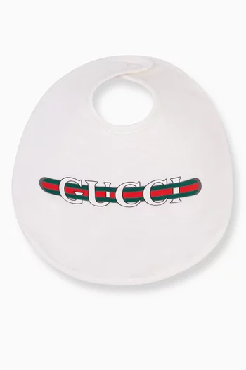 Web Logo Print Bib in Cotton Jersey