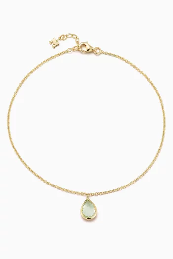 Amethyst Pear Anklet in 14kt Yellow Gold