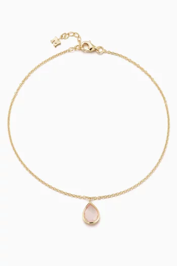 Topaz Pear Anklet in 14kt Yellow Gold