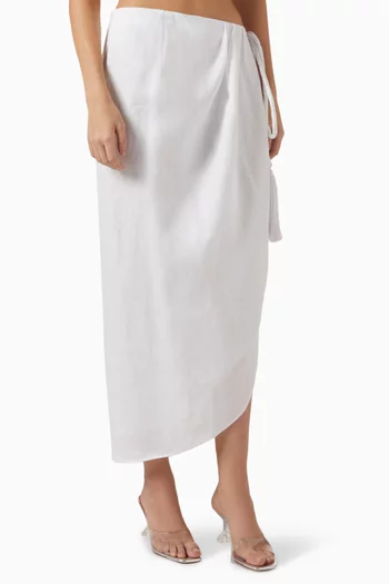 Aqui Conmigo Maxi Skirt in Linen