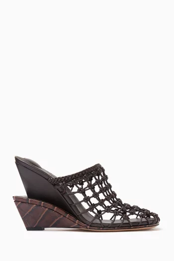 The Double Woven 110 Wedges in Mesh Leather