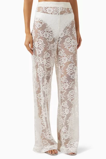 Sheer High-waist Pants in Lace