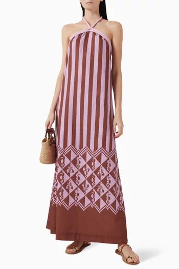 Seahorse Slip Maxi Dress in Cotton