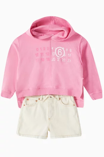 Worn-effect Shorts in Cotton-denim