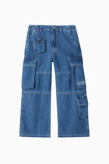 Cargo Jeans in Cotton-denim