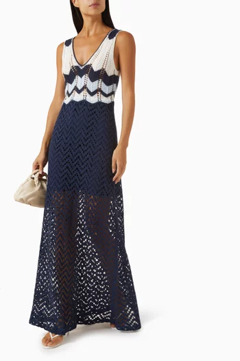 Ginebra Crochet Maxi Dress in Cotton