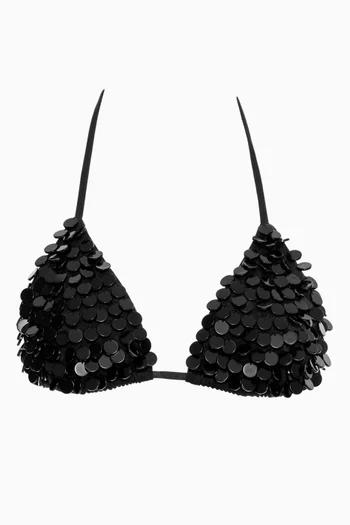 Lolita Sequin-embellished Bikini Top