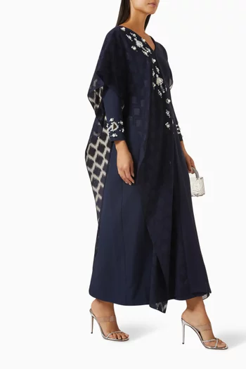 Mirror-embellished Kaftan in Chiffon & Crepe