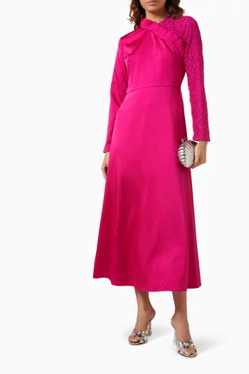 Contrast Sleeve Maxi Dress