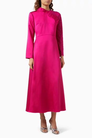 Contrast Sleeve Maxi Dress