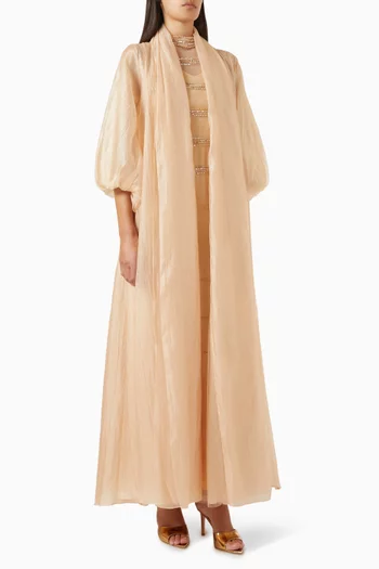Beaded 3-piece Abaya Set in Organza & Tulle