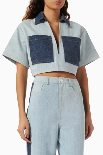 Hugo Crop Shirt in Denim