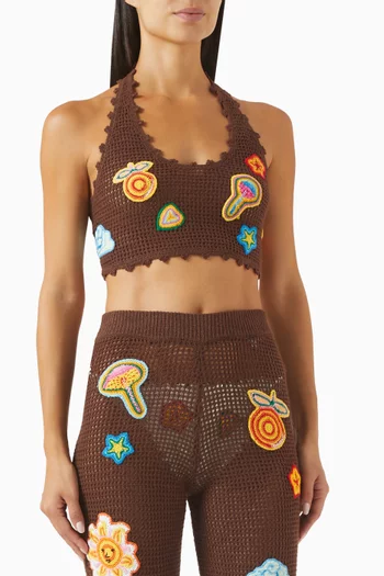 Crochet Patches Bralette in Cotton-blend
