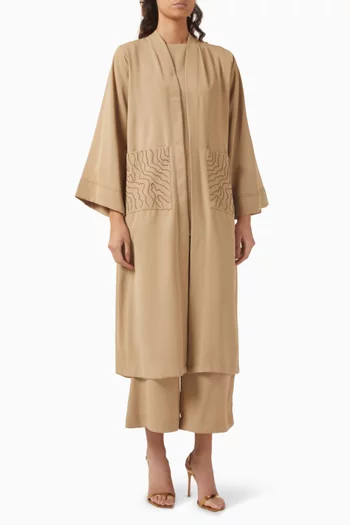 Embroidered 4-piece Abaya Set
