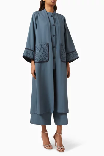 4-piece Embroidered Co-ord Set in Crepe