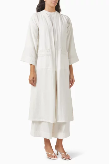 4-piece Embroidered Co-ord Set in Linen