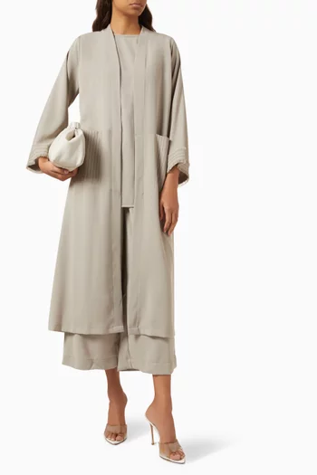 4-piece Embroidered Co-ord Set in Crepe