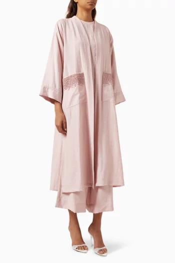 4-piece Embellished Co-ord Set in Linen
