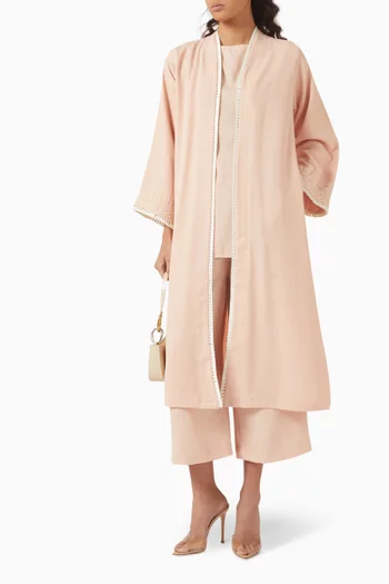 Embroidered Tassel 4-piece Abaya Set
