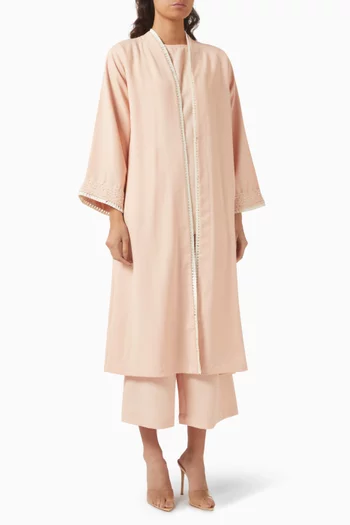 Embroidered Tassel 4-piece Abaya Set