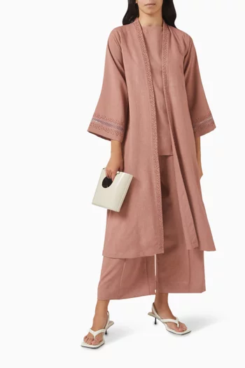 4-piece Embroidered Co-ord Set in Crepe