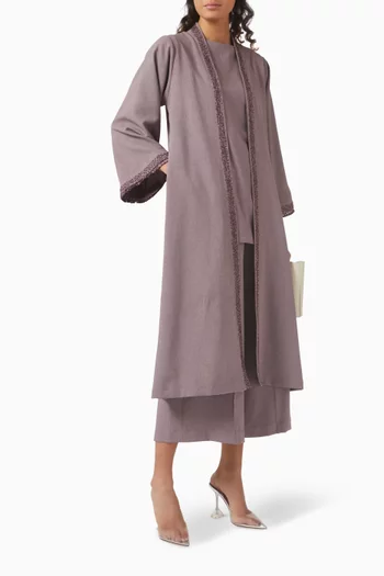 Embroidered 4-piece Abaya Set