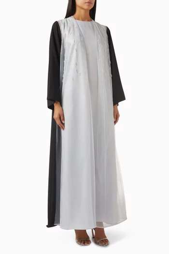 Embellished 3-piece Abaya Set in Crepe