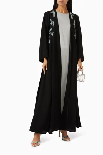 Embellished 3-piece Abaya Set in Crepe