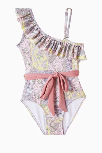 Floral Print One Piece Swimsuit