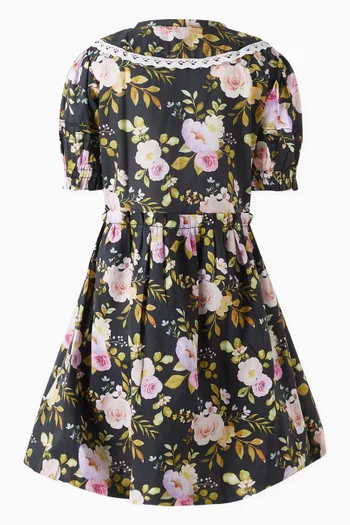 Floral Print Bubble Dress in Cotton