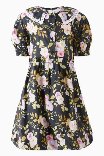 Floral Print Bubble Dress in Cotton