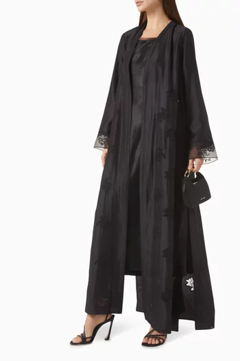 Floral Lace Embroidery Abaya