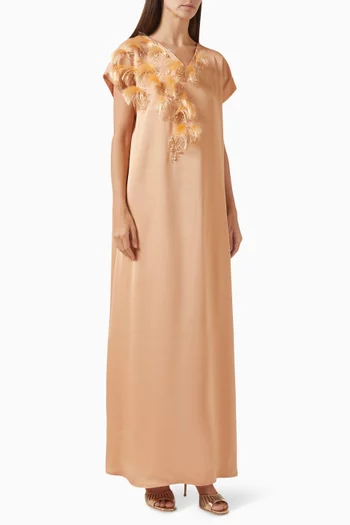 Feather Applique Kaftan
