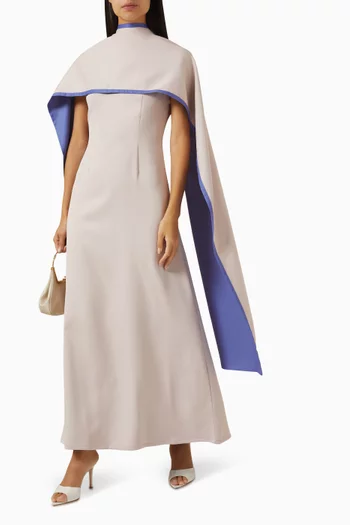 Cape-style Scarf Maxi Dress