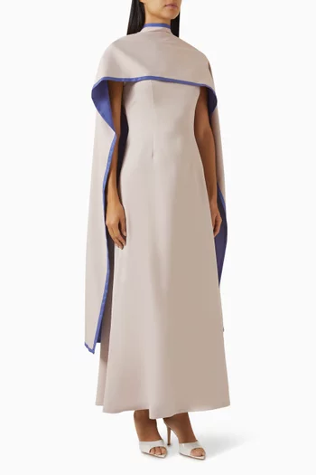 Cape-style Scarf Maxi Dress