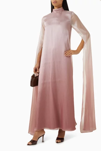 Oversized-sleeves Kaftan in Crepe