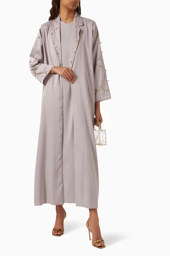 Bead Embroidered 3-piece Abaya Set