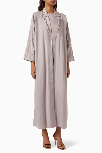 Bead Embroidered 3-piece Abaya Set