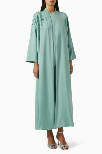 طقم عباية مطرز بالخرز، 4 قطع