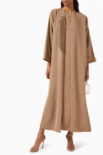 3-piece Bead Embellished Abaya Set